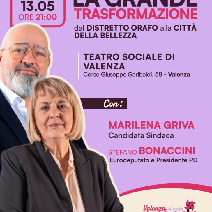 Elezioni Valenza: mercoledì incontro della candidata Marilena Griva con Stefano Bonaccini sul distretto orafo