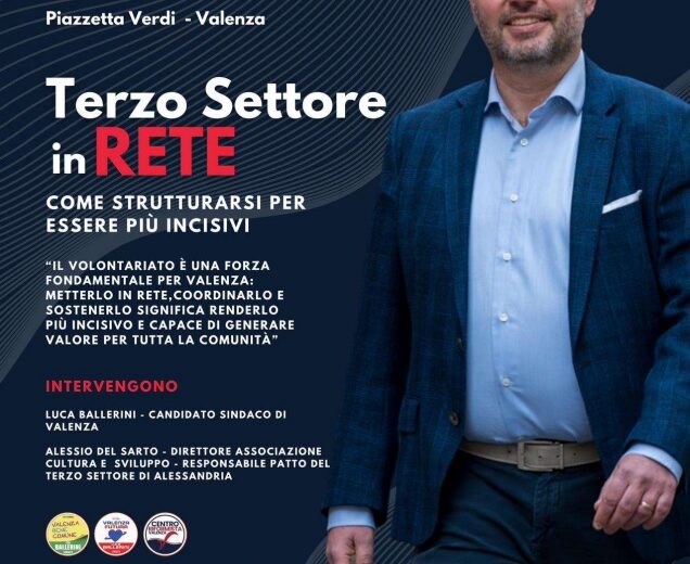 Elezioni Valenza: martedì incontro del candidato Luca Ballerini su volontariato e associazionismo
