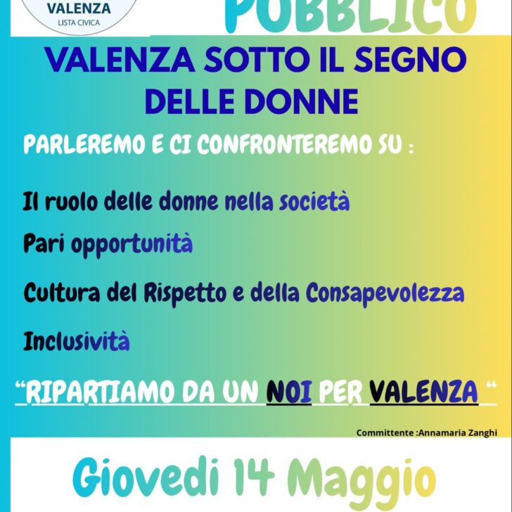 Elezioni: giovedì l’incontro pubblico della lista civica Progetto Valenza