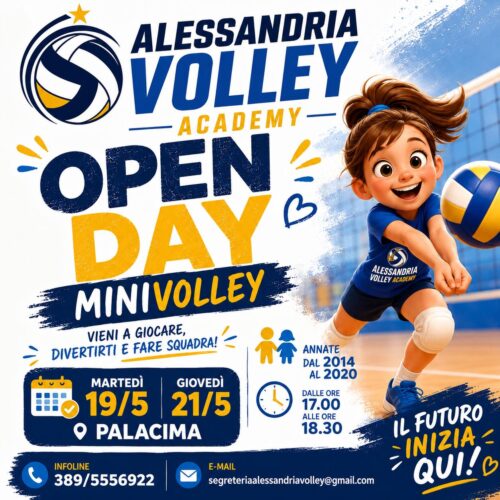 Alessandria Volley: arriva l’open day del minivolley