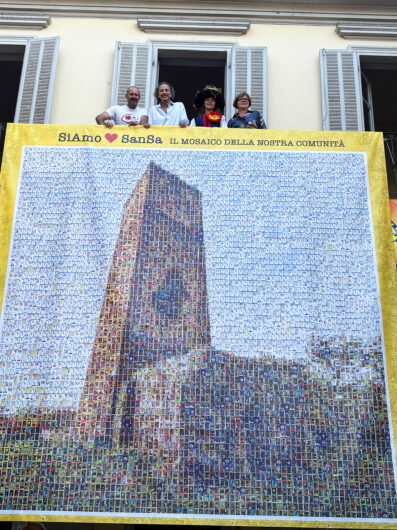 A San Salvatore un mosaico dedicato alla Torre Paleologa composto da 8 mila figurine con i volti dei cittadini