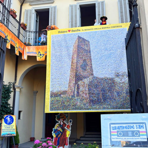 A San Salvatore un mosaico dedicato alla Torre Paleologa composto da 8 mila figurine con i volti dei cittadini