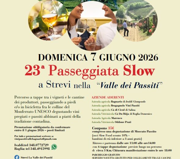 A Strevi torna la “Passeggiata Slow”: vino, passito e paesaggi UNESCO nella Valle dei Passiti