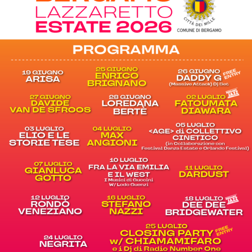 Dal 19 giugno al 25 luglio al Lazzaretto di Bergamo torna Lazzaretto Estate