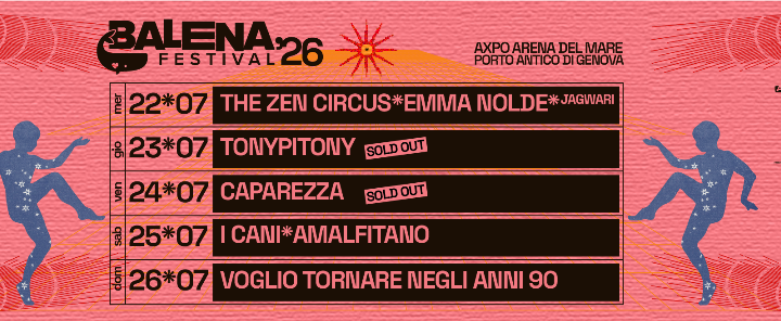 Anche TonyPitony e Caparezza al Balena Festival 2026
