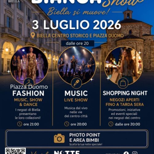 Biella bella di sera: venerdì 3 luglio la “Notte Bianca Show”