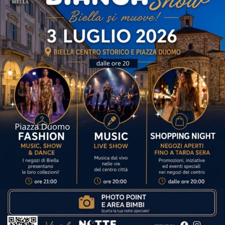 Biella bella di sera: venerdì 3 luglio la “Notte Bianca Show”