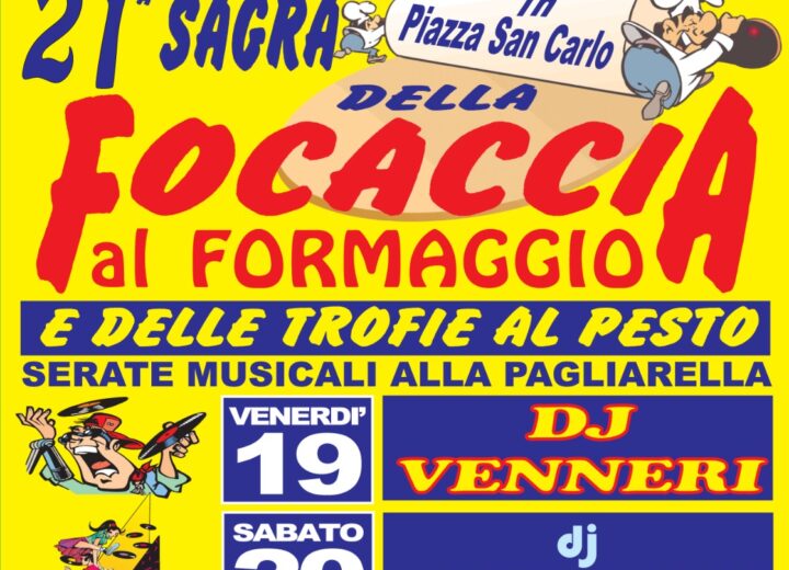 A Casal Cermelli la 21ª Sagra della Focaccia al Formaggio e delle Trofie al Pesto: tre giorni di gusto, musica e solidarietà