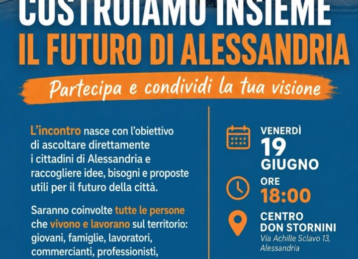 “Costruiamo insieme il futuro”: venerdì incontro pubblico dell’associazione Alessandria Punto e a Capo