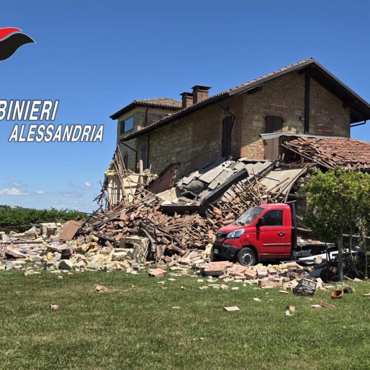 Esplode una bombola di gas e crolla parte di una cascina ad Altavilla Monferrato: un uomo ferito