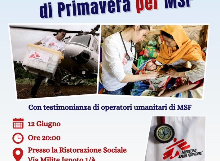 Cena solidale per Medici Senza Frontiere: il 12 giugno ad Alessandria una serata tra solidarietà e testimonianze