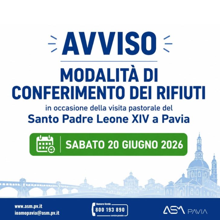 Sabato la visita del Papa a Pavia: le novità sul conferimento rifiuti comunicate da Asm