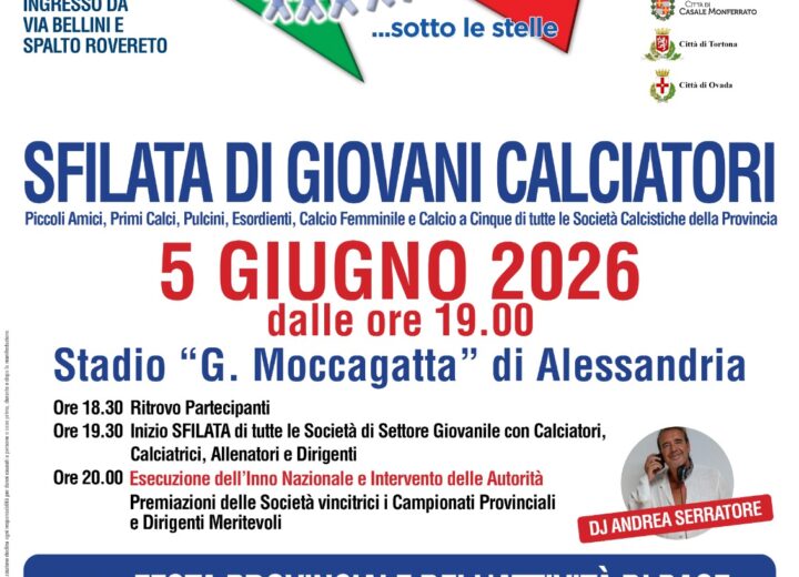 Venerdì allo stadio Moccagatta di Alessandria la festa del calcio giovanile