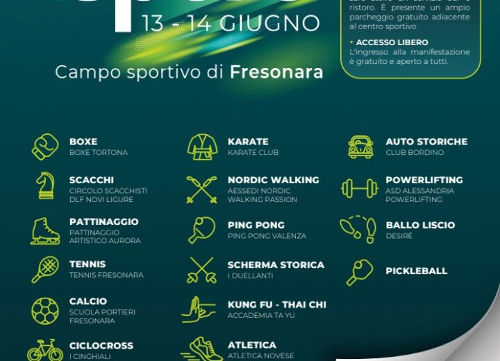 Fresonara celebra lo sport: sabato e domenica esibizioni e divertimento per tutte le età