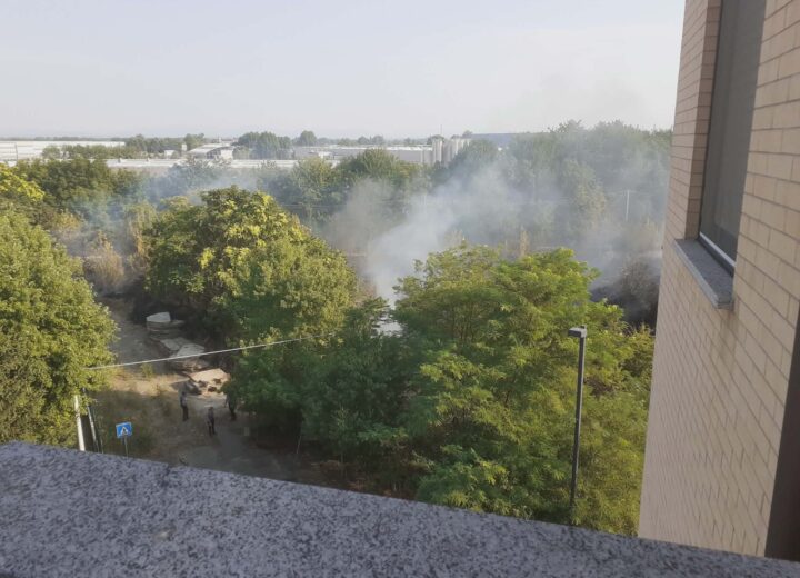 Incendio in via Moisa ad Alessandria: sterpaglie in fiamme, sul posto i Vigili del Fuoco
