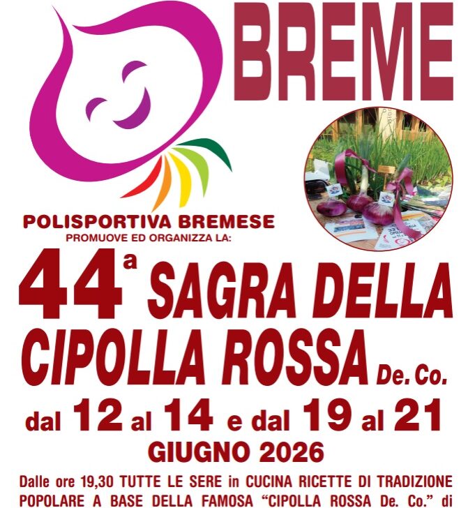Breme celebra la sua eccellenza: torna la Sagra della Cipolla Rossa De.Co.
