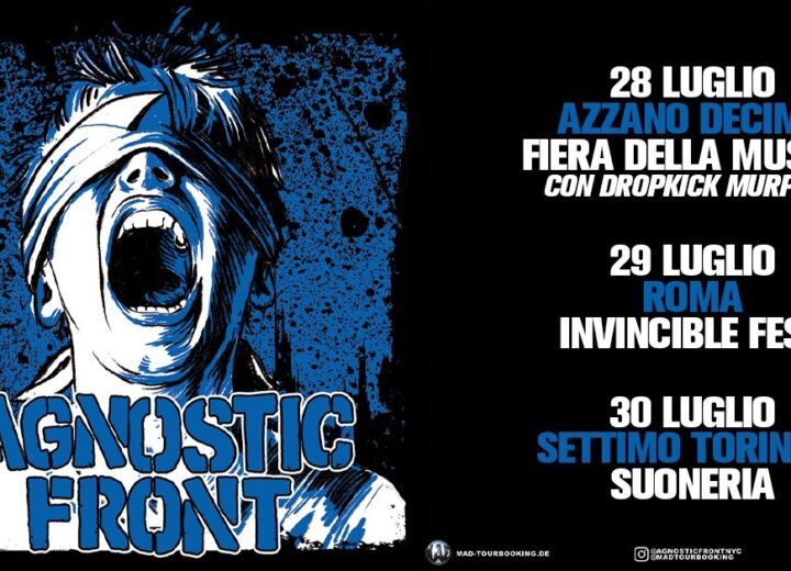 Gli Agnostic Front, pionieri dell’hardcore mondiale, sono in Italia per tre concerti