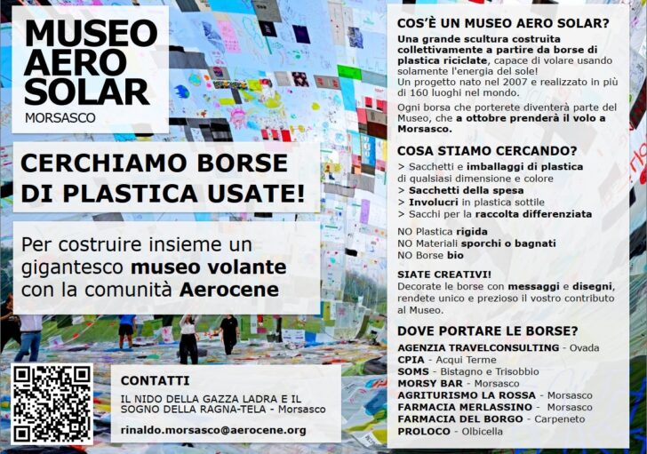 A Morsasco prende forma il Museo Aero Solar: arte e sostenibilità nella “mongolfiera terrestre” fatta di sacchetti di plastica