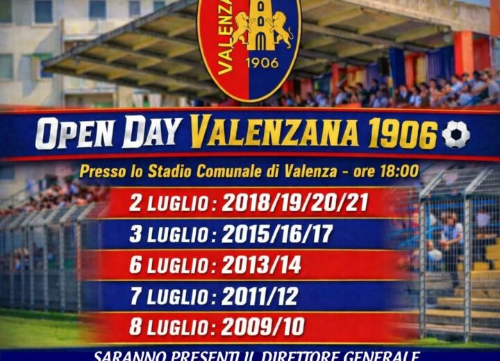 Valenzana, al via gli Open Day del settore giovanile: il calendario