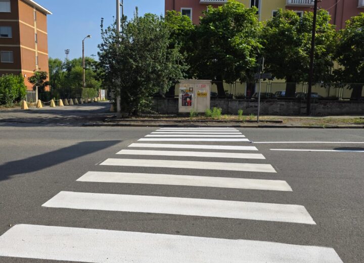 Al quartiere Cristo di Alessandria rifatte le strisce pedonali e nuovi limiti ai mezzi pesanti