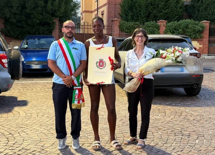 Silvia Canape: campionessa italiana di salto in lungo riceve l’abbraccio di Villaromagnano