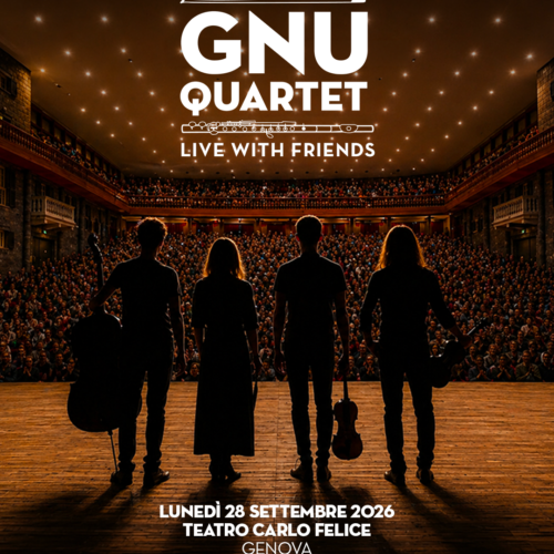 GnuQuartet festeggiano 20 anni di carriera in concerto con grandi ospiti