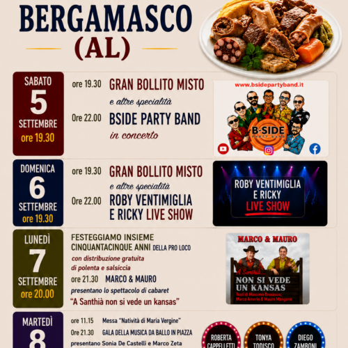 Settembre Bergamaschese: quattro giorni tra bollito misto, musica e cabaret