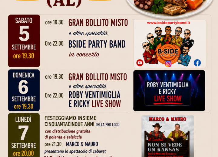 Settembre Bergamaschese: quattro giorni tra bollito misto, musica e cabaret