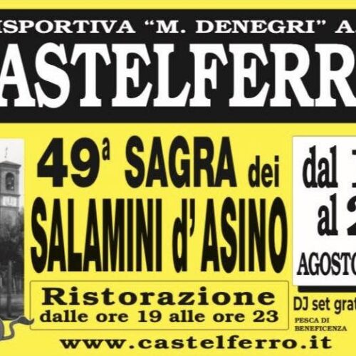 A Castelferro dal 10 al 20 agosto la sagra dei salamini d’asino