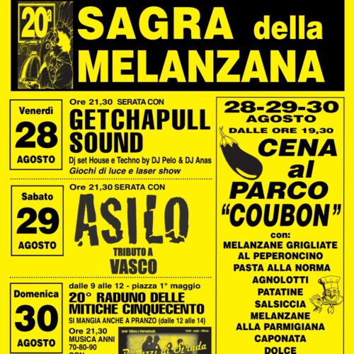 Quargnento in festa per la 20ª Sagra della Melanzana: cucina, musica e spettacoli dal 28 al 30 agosto