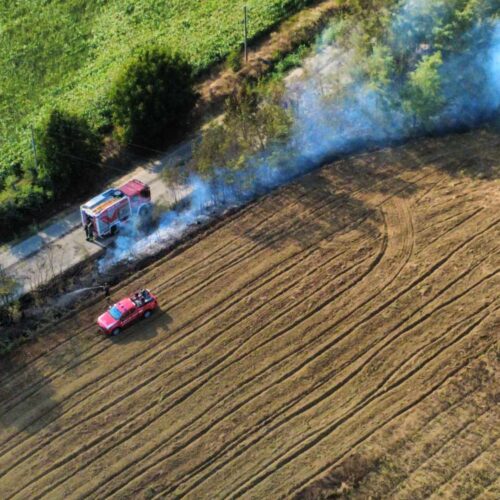 Incendio sterpaglie a Felizzano: sul posto i Vigili del Fuoco