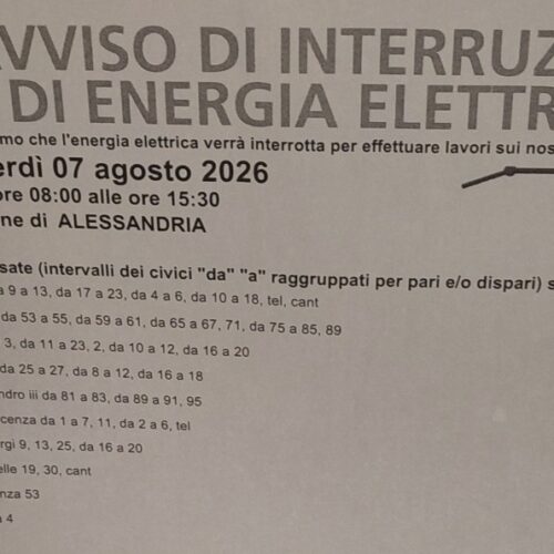 Alcune vie di Alessandria senza elettricità venerdì per lavori Enel: la preoccupazione degli esercizi commerciali