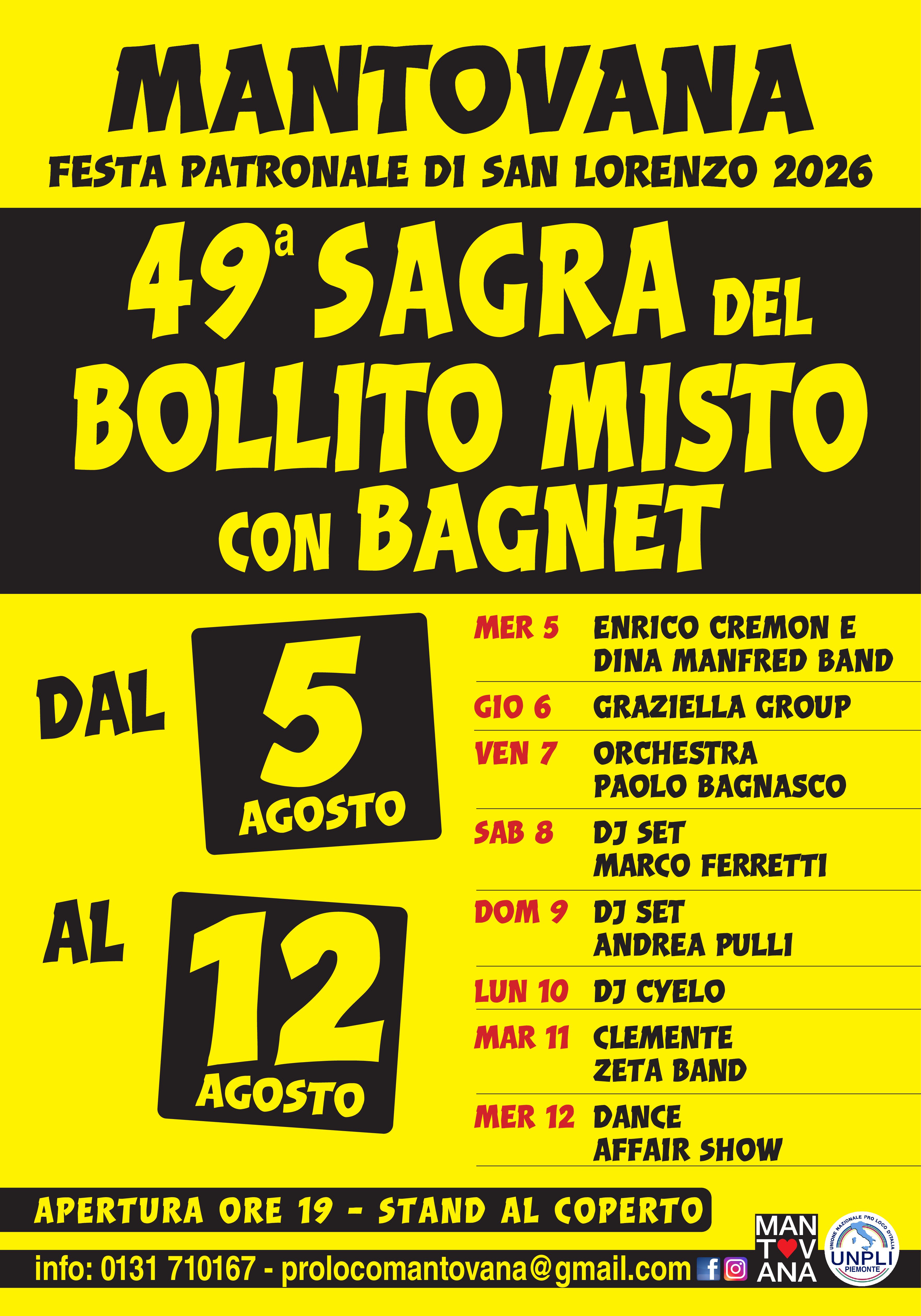 A Mantovana dal 5 al 12 agosto la sagra del bollito misto