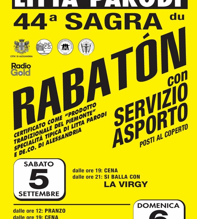 Sabato 5 e domenica 6 settembre a Litta Parodi torna la Sagra dei Rabaton