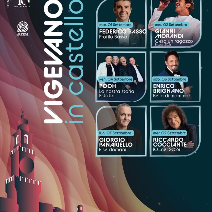 Vigevano in Castello, settembre tra musica e comicità con Morandi, Pooh, Cocciante, Brignano e Panariello