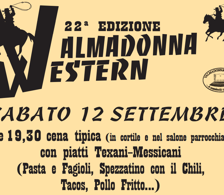 Valmadonna Western: il 12 settembre cena tex-mex, balli country e toro meccanico