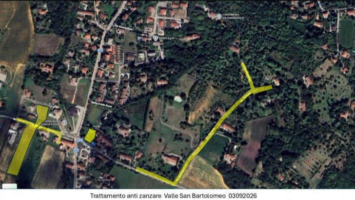 Ultimo intervento antizanzare ad Alessandria: questo giovedì trattamenti a Valmadonna e Valle San Bartolomeo