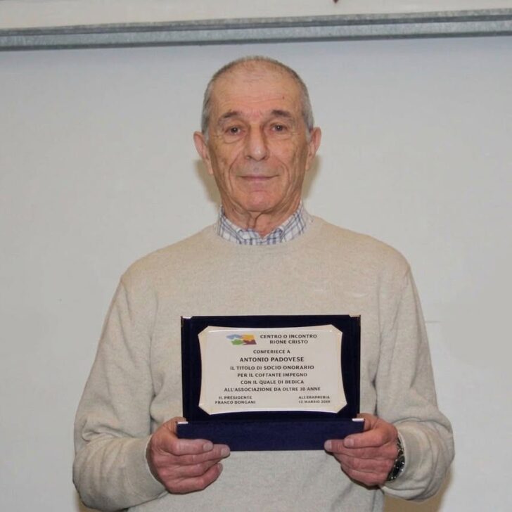 Addio ad Antonio Padovese, ex presidente del Centro Incontro Rione Cristo di Alessandria