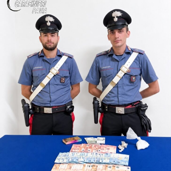 Operazione antidroga a Marcignago: sequestrate dosi di cocaina e hashish oltre a 2500 euro. Un arresto