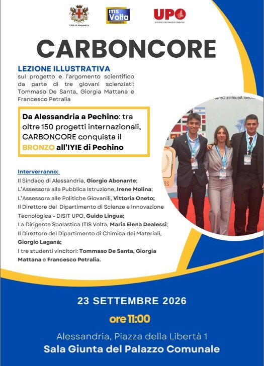 Carboncore, il talento alessandrino conquista Pechino: gli studenti del Volta raccontano il progetto in Comune
