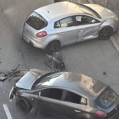 Incidente tra due auto in via Maggioli ad Alessandria
