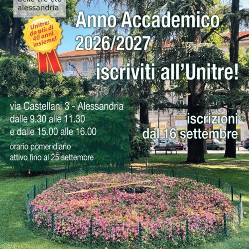 UniTre Alessandria: aperte le iscrizioni per l’anno accademico 2026-2027