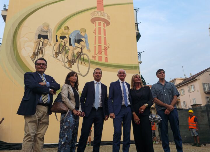 Un murale con l’ex velodromo davanti alla nuova Casa del Mutilato: Confindustria tra memoria e futuro