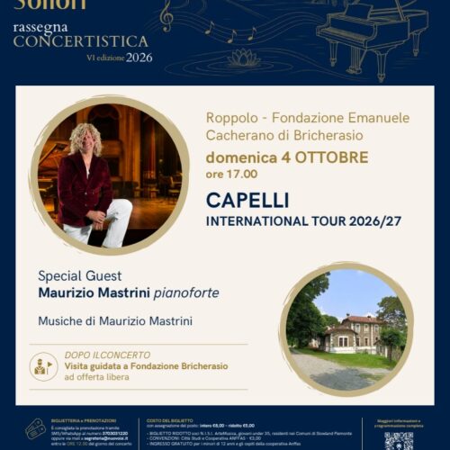 Domenica Maurizio Mastrini in concerto a Roppolo con il “Capelli International Tour”