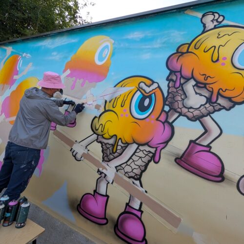 Novi è più bella grazie all’arte di Buff Monster e Mr. Wany con gli studenti dell’Amaldi