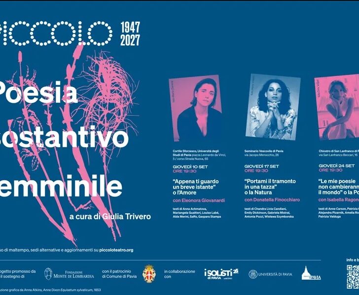 Pavia celebra la poesia al femminile con tre serate tra parole, musica e luoghi storici della città