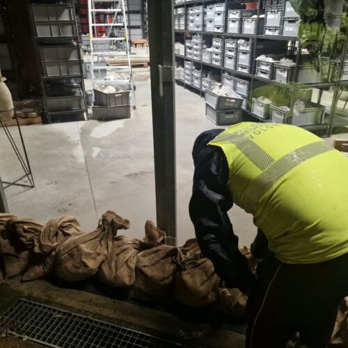 Maltempo ad Acqui: cantine allagate e sacchi di sabbia al deposito del Museo Archeologico
