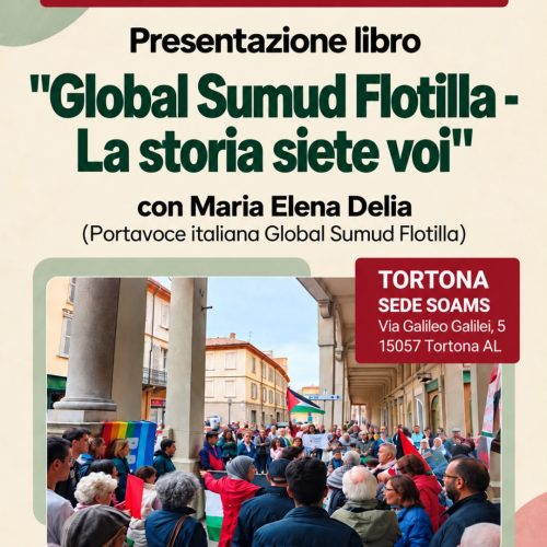 Maria Elena Delia presenta il libro sulla Global Sumud Flotilla a Tortona