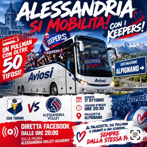Un pullman per spingere l’Alessandria Volley e stasera la diretta su Facebook