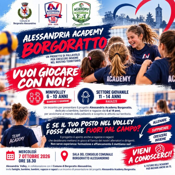 Alessandria Volley Academy incontra il territorio: mercoledì il confronto a Borgoratto